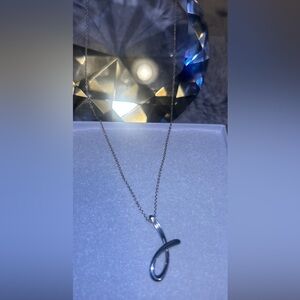 Tiffany & Co. Elsa Peretti Alphabet Letter 'J' Pendant 925 Silver